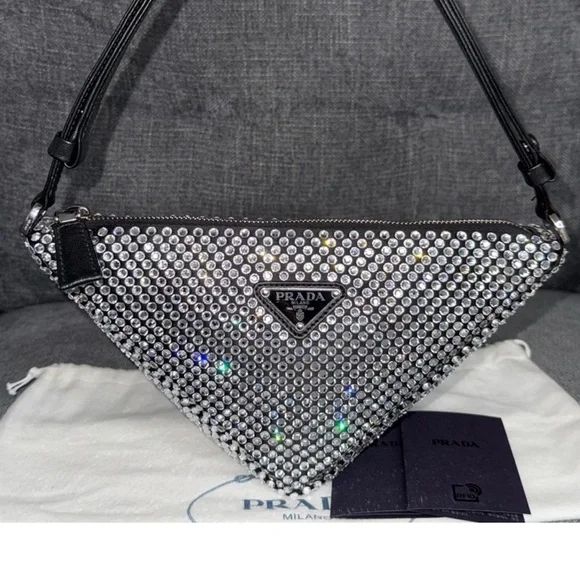 PRADA crystal Triangle shoulder bag - Picture 10 of 10